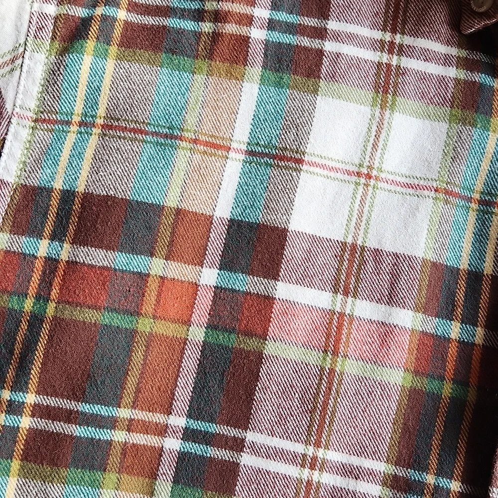 Eddie Bauer mens flannel button down plaid shirt size medium - Picture 4 of 9